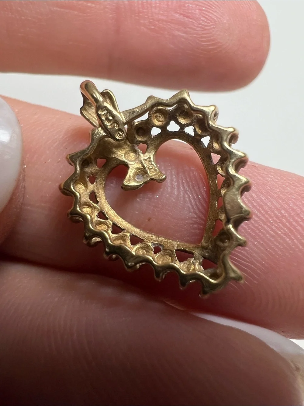 Classic 10K Gold Two-Tone Heart Pendant